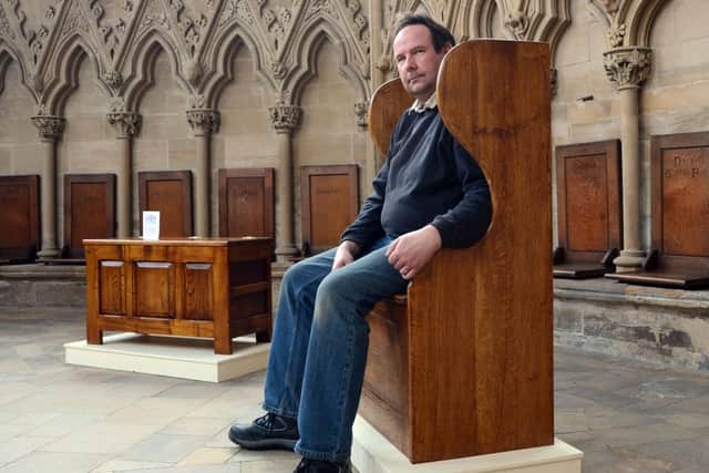 Forest 2 Furniture exhibition at Southwell Minster. Furniture maker, Patrick Turk.