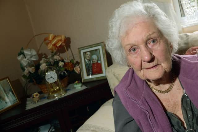 Maud Rodgers of Newstead Village who has suffered a house burglary.