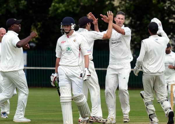 Rolls Royce Leisure v Welbeck.
Bowler Ben Phillips takes the applause after the dismissal of one of the Welbeck batsman.