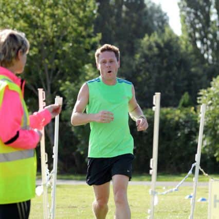 Mansfield Park Run.First finisher over the line.