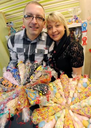 Jason Colclough and Rachel Taylor-Colclough open 'The Sweet Explosion' in Idlewells indoor market, Sutton.
