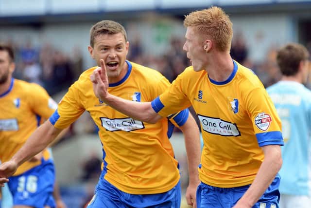 Mansfield Town v Dagenham and Redbridge.
Clucas celebrates the Stags first goal.