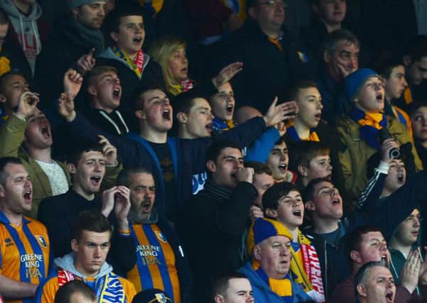 Mansfield Town FC v Liverpool, FA Cup 3rd Round.  Pictured the Mansfield Town fans.