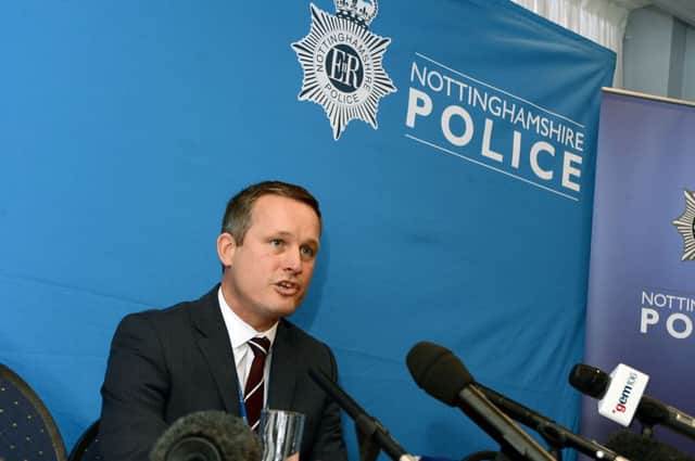 DCI Rob Griffin, heads the Police press conference in Nottingham about bodies found at Blenheim Close, Forest Town.