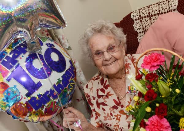 Florence Fell of Desmond Court, Underwood, who celebrated her 100th birthday last week.