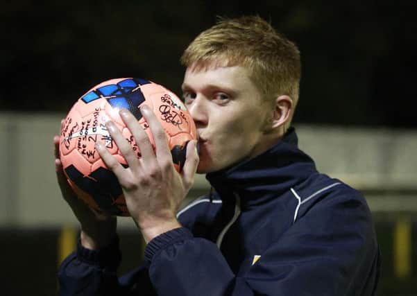 Sam Clucas kisses the match ball floowing his four goal display -Pic by:Richard Parkes
