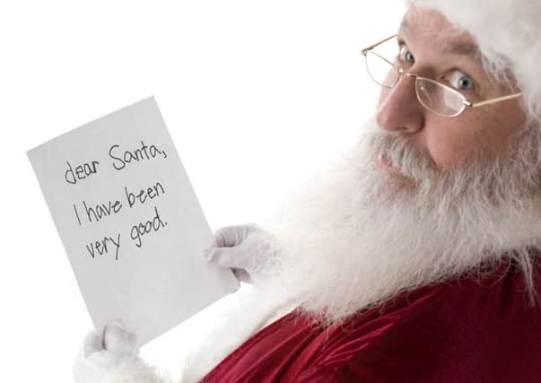 Real Santa Claus Reading Letter from Child