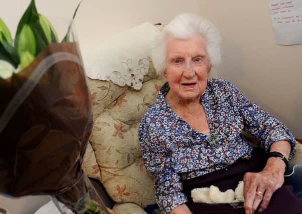 Olive Bestwick turns 104 in Sutton Court care home.