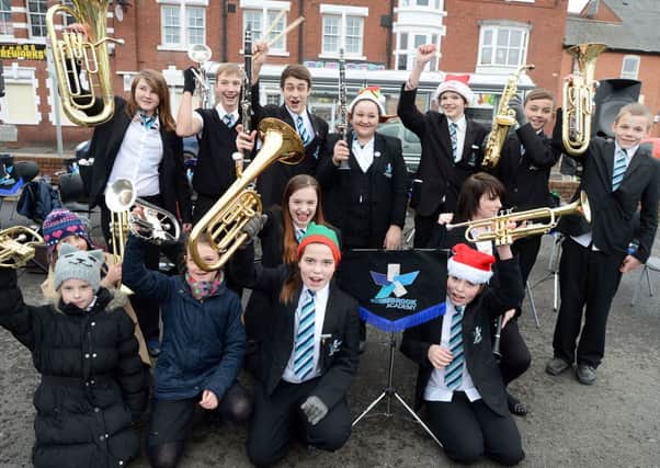 Shirebrook Academy Band, who are to perform alongside the Hallé Orchestra
