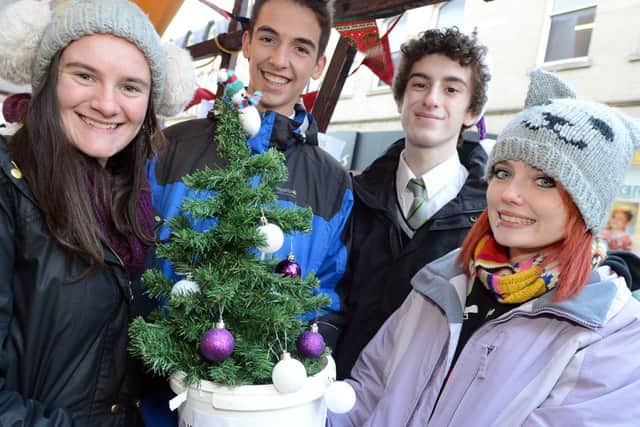 Garibaldi students, Paige Curley, Ashley Proctor, Caleb Denness and Shannon Holland took their fundraising effort to  Mansfield Market Place as part of the Schools Partnership Christmas Market, boosting funds for their trip to Tanzania with Camps International.