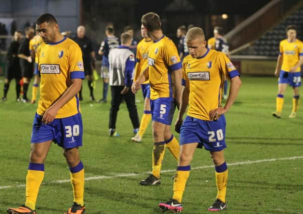Disheartend Stags players trudge off the pitch  -Pic by:Richard Parkes
