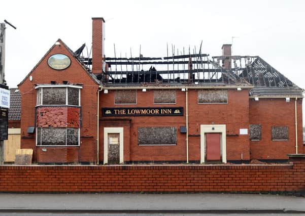 Lowmoor Inn, Lowmoor Road, Kirkby, scene of fire.