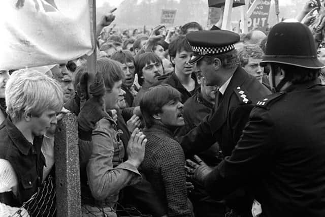 MINERS STRIKE May 1st 1984Miners march to the Nottingam area N.U.M. H.Q. Mansfield