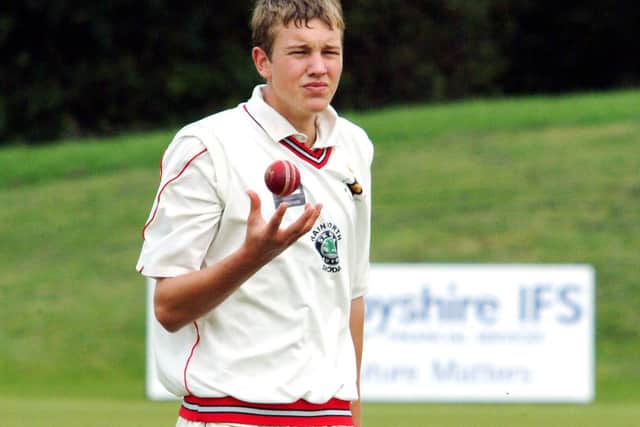 A young Jake Ball bowling for Welbeck Colliery against West Indian Cavaliers.