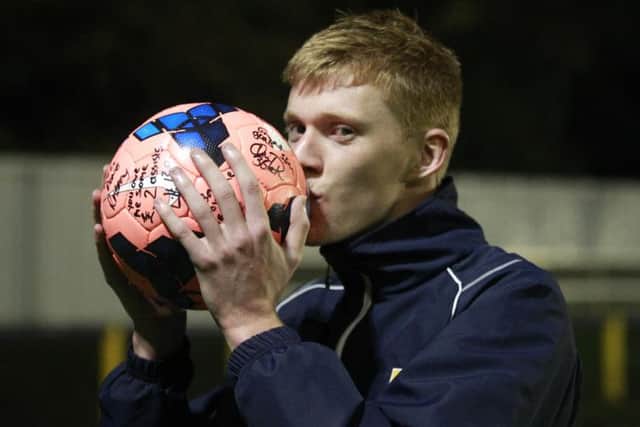 Sam Clucas kisses the match ball floowing his four goal display -Pic by:Richard Parkes