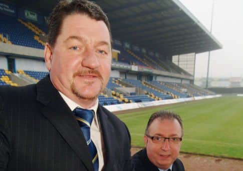 10-0139-3Steve Hymas joins the Stags Board of Directors this week. Steve, left is pictured with Andrew Saunders on Tuesday.