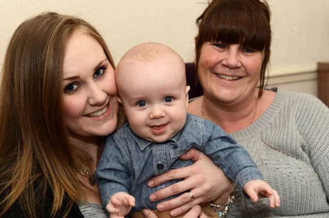 Jade Worboys with her son Bentley and her mum Susan Williams.