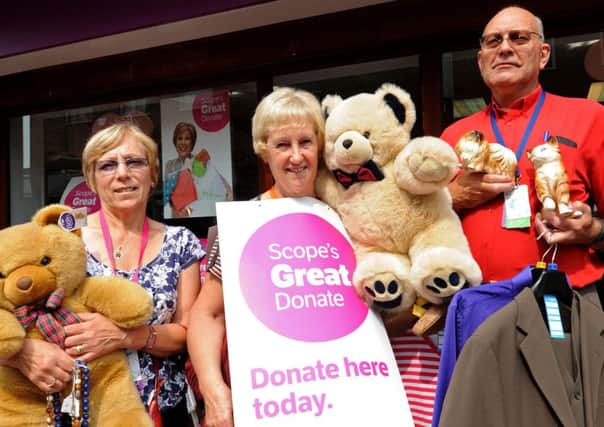 Scope Charity Shop in Bulwell is holding a Great Donate Appeal, aiming to get one million items donated over the course of a month. l-r is Ann Torrington, Jo Watts manager and Derek Bradley.
