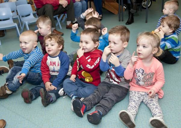 Children at the Tiny Tots Nursery, Hucknall took part in the I Can's Chatterbox Challenge 'Sounds Like Fun with Humf' on Tuesday, singing songs and dancing for family and friends to raise funds for the Chatterbox charity