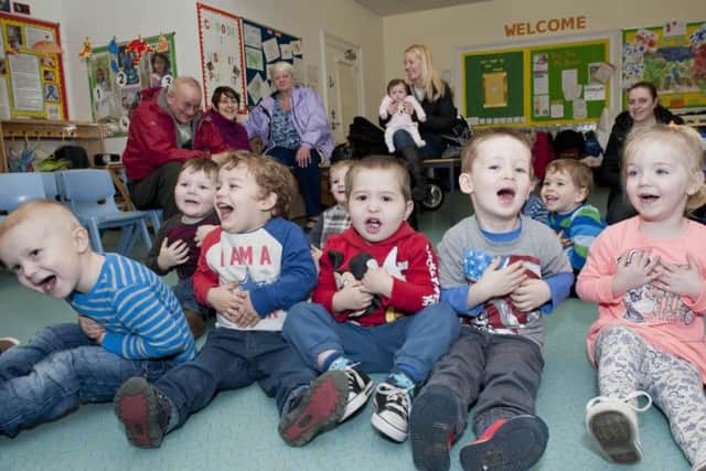 Children at the Tiny Tots Nursery, Hucknall took part in the I Can's Chatterbox Challenge 'Sounds Like Fun with Humf' on Tuesday, singing songs and dancing for family and friends to raise funds for the Chatterbox charity