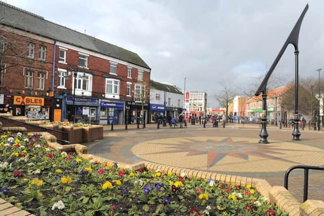 Sutton -in-Ashfield town centre. Portland Square