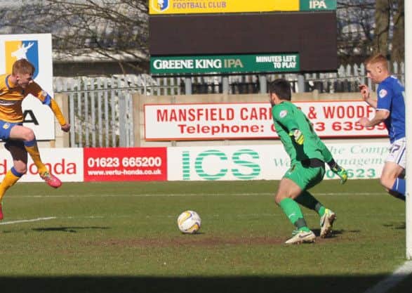 Sam Clucas' shot is blocked on it's way to goal -Pic by: Richard Parkes
