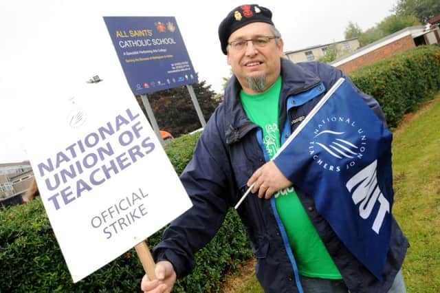 Teachers strike at All Saints School, pictured is Mark Guy, science teacher.