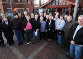 Hucknall residents gather at ADC offices to protest against new Rolls Royce development plans.