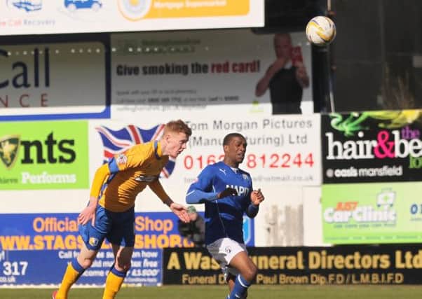 Sam Clucas' header goes over the bar -Pic by: Richard Parkes