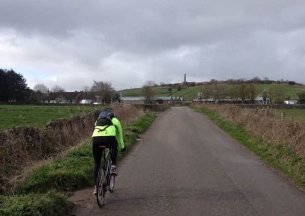 The foreboding skies: out on the bike in Derbyshire.