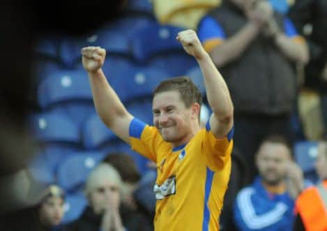 Mansfield Town v Wimbledon
Jamie McGuire celebrates the Stags win.