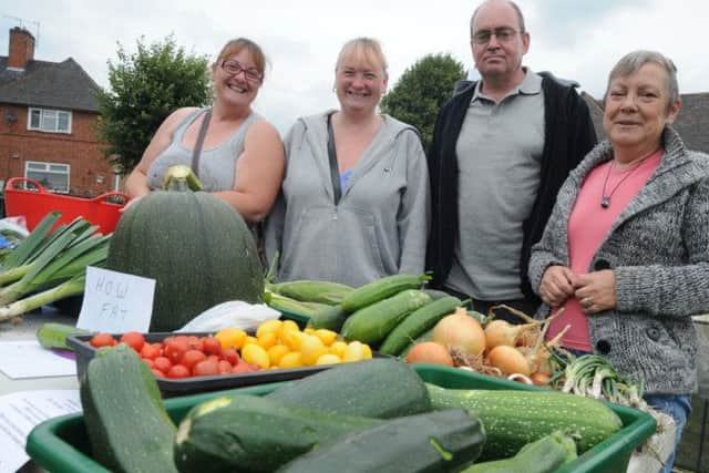 NHUD10-22662-4
Members of the Bulwell Community Garden pictured at the Bulwell Hall Estate Community Fun Day on Wednesday. Pictured from the left are; Jennifer Cannop, secretary, Lorna Duffy, Peter Brewin and Chris Chaplain