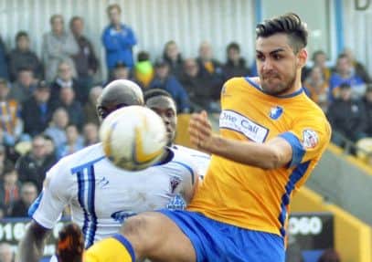 Mansfield Town v Wimbledon.Ryan Tafazolli.
