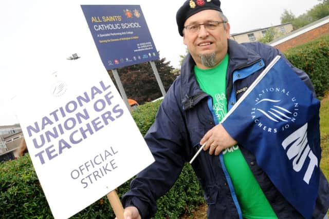 Teachers strike at All Saints School, pictured is Mark Guy, science teacher.