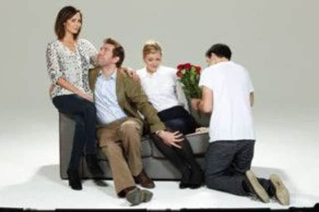 The cast of Things We Do For Love - Natalie Imbruglia, Edward Bennett, Claire Price and Simon Gregor.