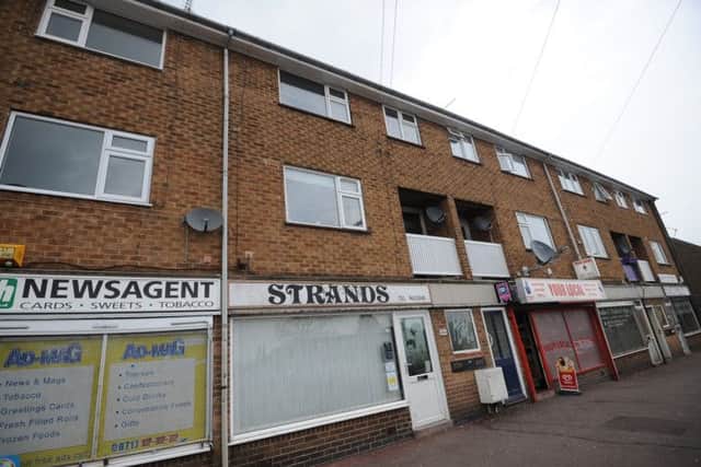 Anti-social behavoir in flats above shops on Broomhill Road, Hucknall.