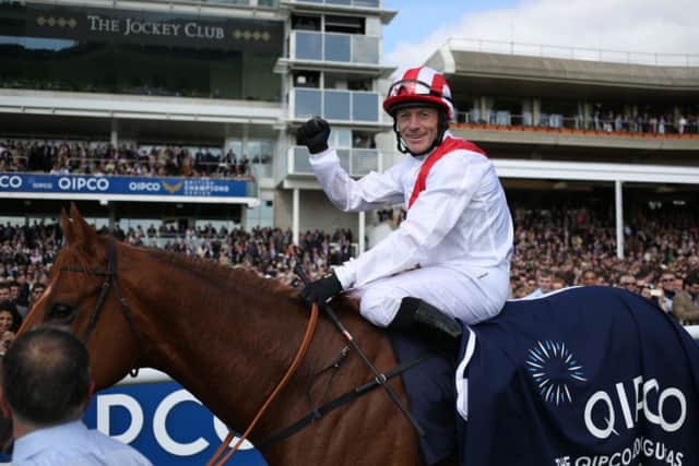 GUINEAS GLORY -- Kieren Fallon on Night Of Thunder after victory in the QIPCO 2,000 Guineas at Newmarket (PHOTO BY: Steve Parsons/PA Wire)
