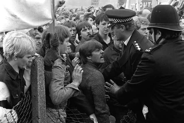 MINERS STRIKE May 1st 1984Miners march to the Nottingam area N.U.M. H.Q. Mansfield