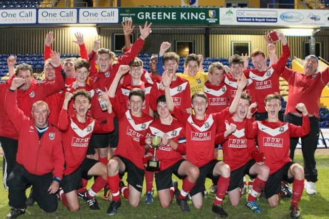 Teversal celebrate winning the U 15 Trophy -Pic by: Richard Parkes