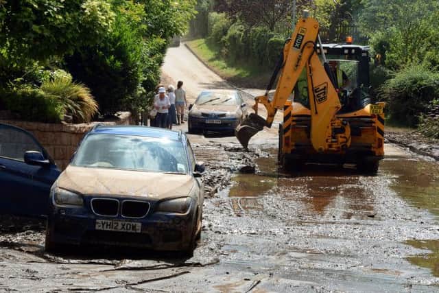 The clean up after the flash floods in Southwell in summer 2013