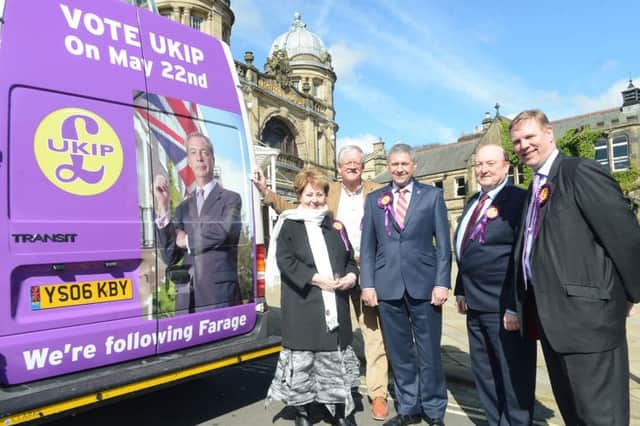 East Midlands UKIP candidates Margot Parker, Roger Helmer, Nigel Wickens, Barry Mahoney and Jonathan Bullock