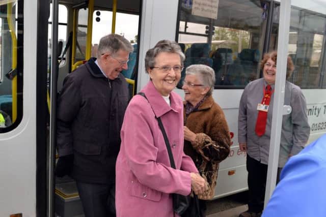 Community bus run by Our Centre, helping elderly and disabled people to get out and about in Sutton