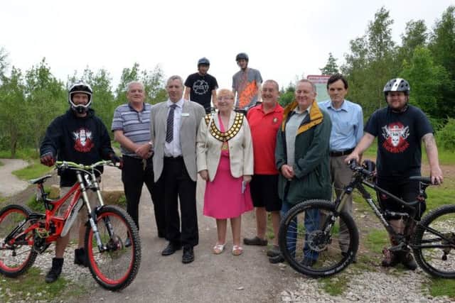 Official Opening of the Brierley Forest Park mountain bike track, opened by Ashfield Council Chairman Coun Elizabeth Mays and Coun Jim Creamer