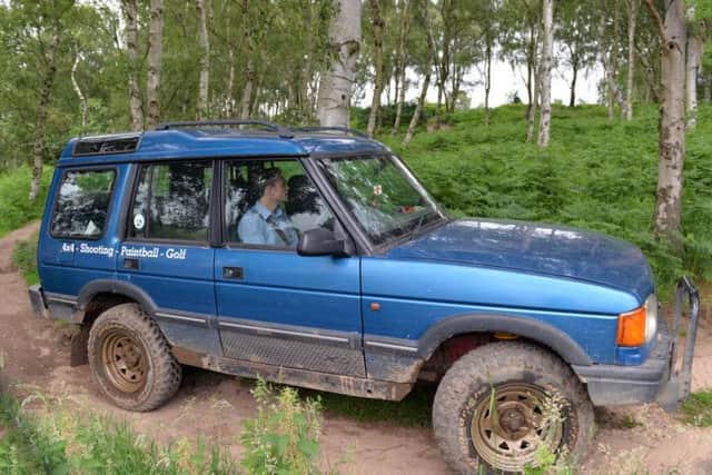 Chad reporter Ben McVay has  a go at 4x4 driving at Lockwell Hill Activity Centre