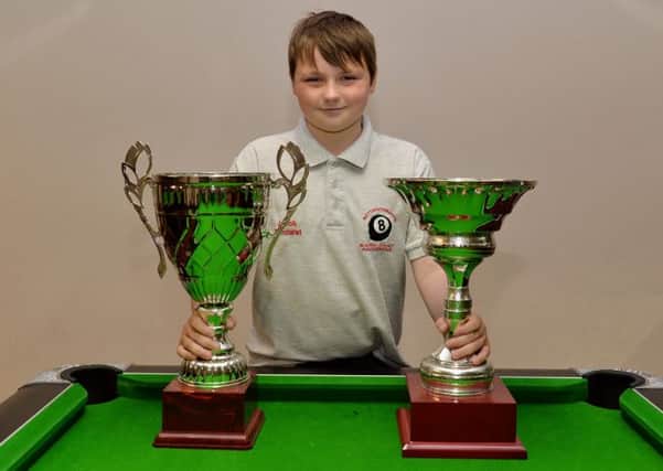 Under 23 Pool champion Jacob Elmhirst at The Towers Club, Mansfield