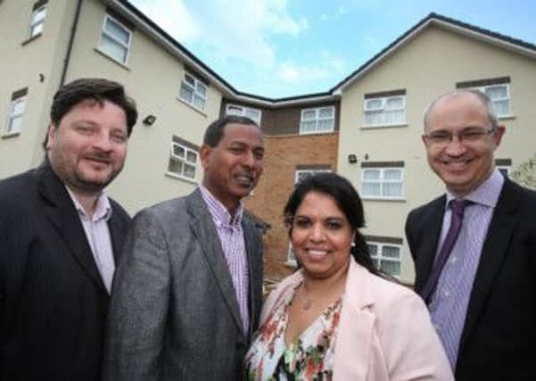 Gary Burns, Midlands Asset Finance, Kris Sooriam and Trish Sooriam, owners of Bank House Care Homes Group, and Jon Saltinstall, Senior Healthcare Banking Consultant at Lloyds Bank.