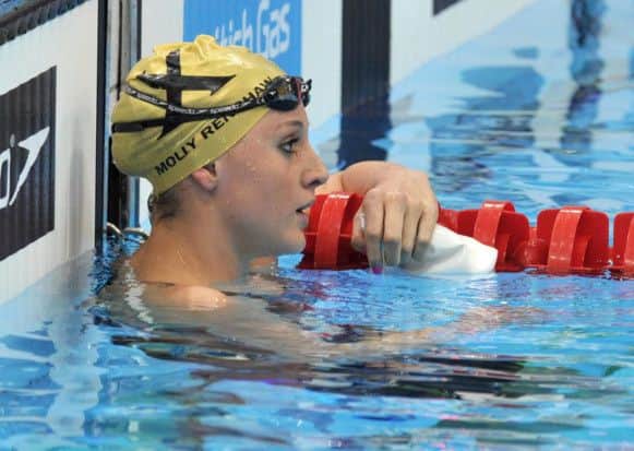 Molly Renshaw after the Women's 200m Breaststroke final during the British Gas Swimming Championships at the Aquatics Centre in the Olympic Park, London. PRESS ASSOCIATION Photo. Picture date: Thursday March 8, 2012. See PA story SWIMMING London. Photo credit should read: Martin Rickett/PA Wire