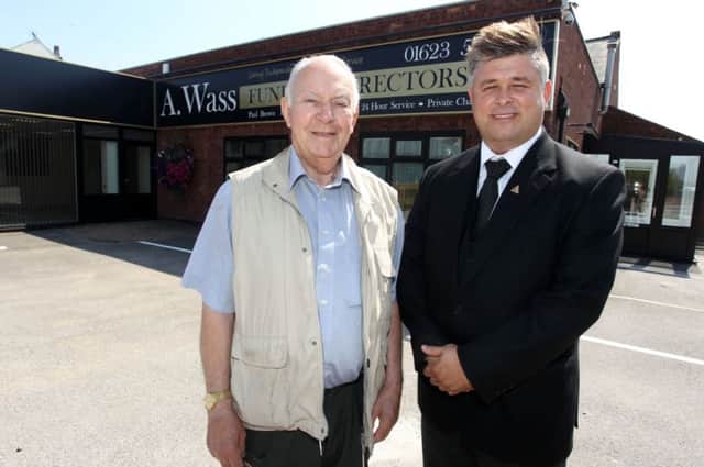 A Wass Funeral Directors have moved to new premises on Priestsic Road in Sutton. Derrick Gent is pictured with Paul Brown.