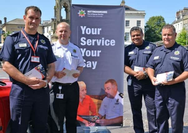 Notts Fire and Resuce Service public consultation in Mansfield Market Place
