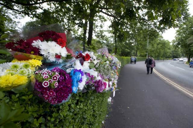 Floral tributes.